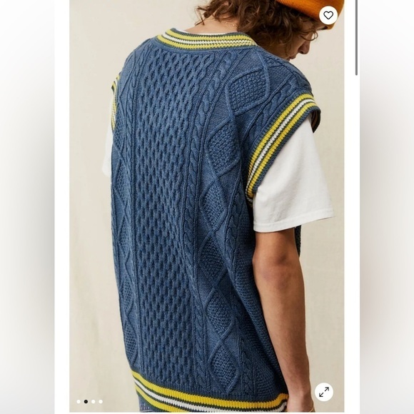 Urban Outfitters Blue V-Neck Sweater Vest small - Picture 2 of 8